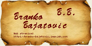 Branko Bajatović vizit kartica